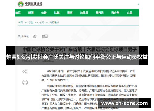 禁赛处罚引发社会广泛关注与讨论如何平衡公正与运动员权益